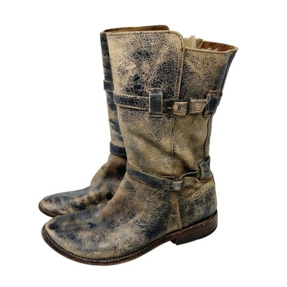 Bed Stu Sandover Mid Boots Women's 8.5 Rustic Antique Distressed Rugged Leather - Picture 2 of 14